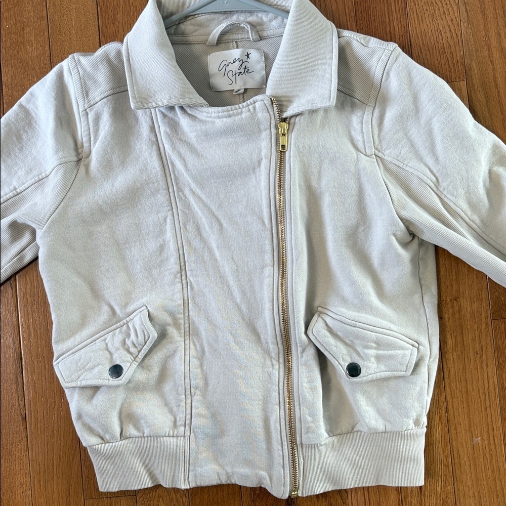 Grey State Zip Jacket Lightweight Sweatshirt Size… - image 8
